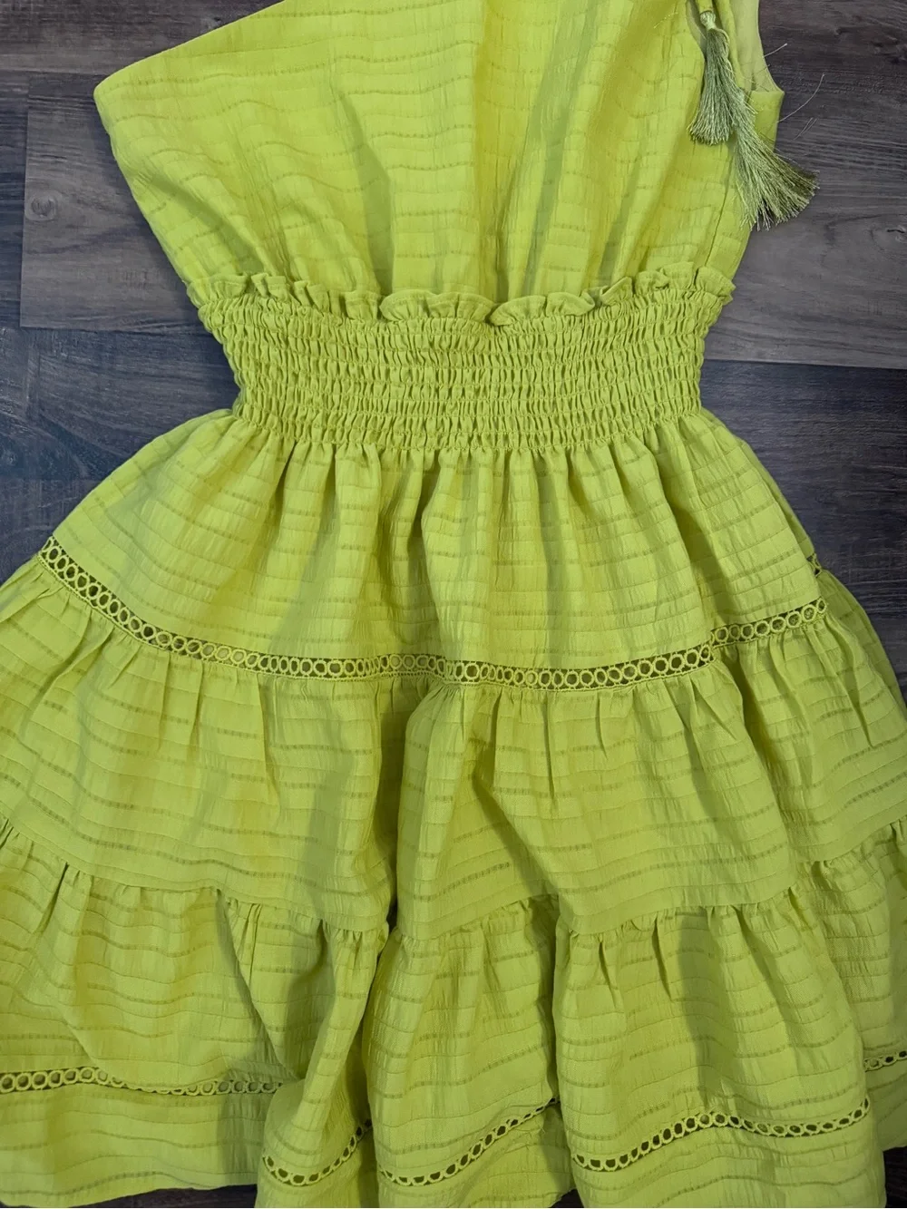 TAYLOR Women's Stripe Seersucker Dress with Smocking Waist - XS